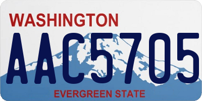 WA license plate AAC5705