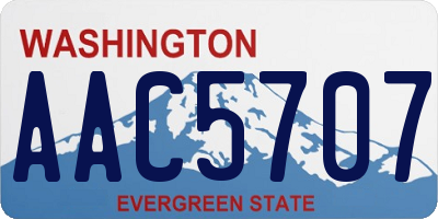 WA license plate AAC5707