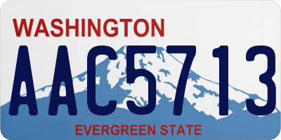 WA license plate AAC5713