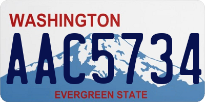 WA license plate AAC5734