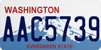 WA license plate AAC5739