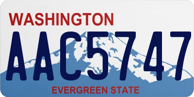 WA license plate AAC5747