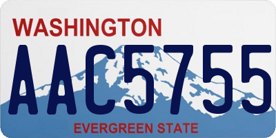 WA license plate AAC5755