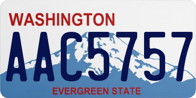 WA license plate AAC5757