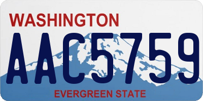 WA license plate AAC5759