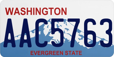 WA license plate AAC5763