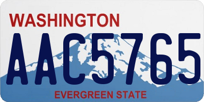 WA license plate AAC5765