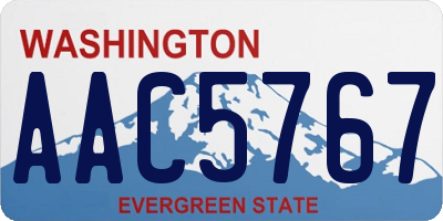 WA license plate AAC5767