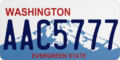 WA license plate AAC5777