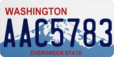 WA license plate AAC5783