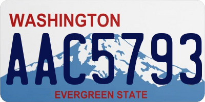 WA license plate AAC5793