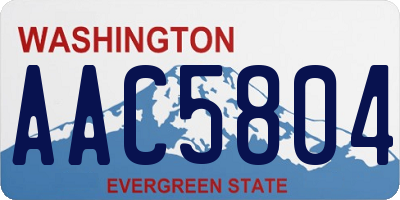 WA license plate AAC5804