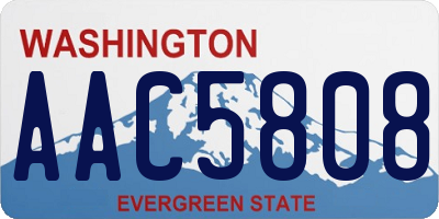 WA license plate AAC5808