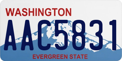 WA license plate AAC5831