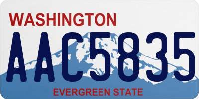 WA license plate AAC5835