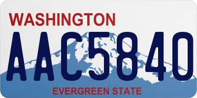 WA license plate AAC5840