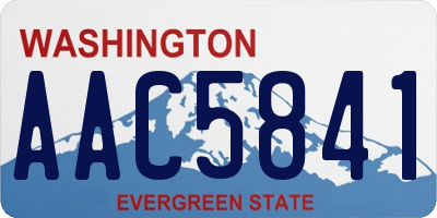 WA license plate AAC5841