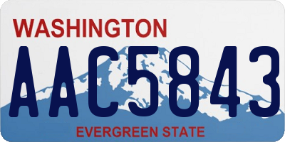 WA license plate AAC5843