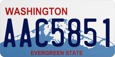 WA license plate AAC5851