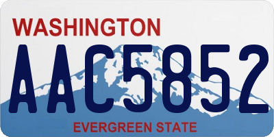 WA license plate AAC5852