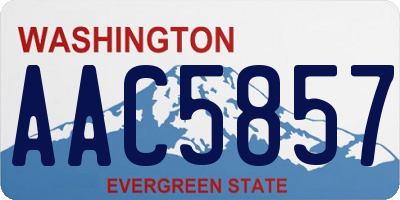 WA license plate AAC5857