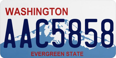 WA license plate AAC5858