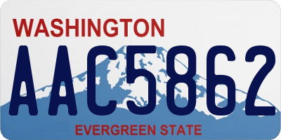 WA license plate AAC5862