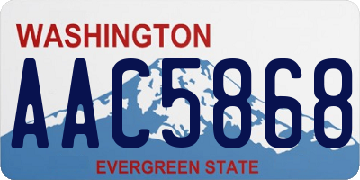 WA license plate AAC5868