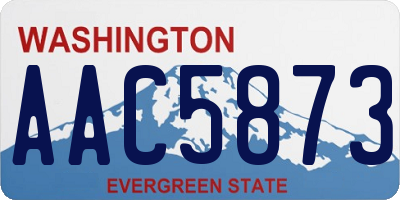 WA license plate AAC5873