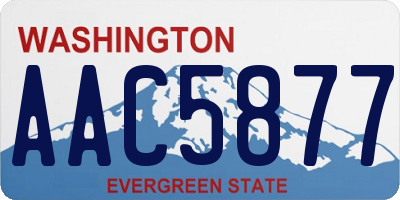 WA license plate AAC5877