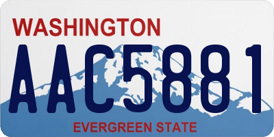 WA license plate AAC5881