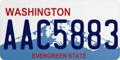 WA license plate AAC5883