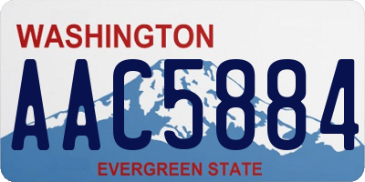 WA license plate AAC5884