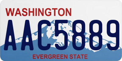 WA license plate AAC5889