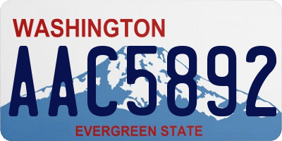 WA license plate AAC5892