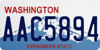 WA license plate AAC5894