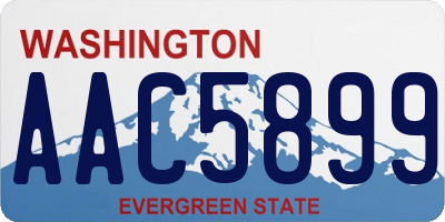WA license plate AAC5899