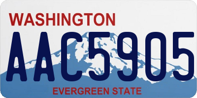 WA license plate AAC5905
