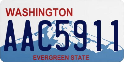 WA license plate AAC5911