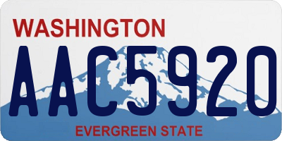 WA license plate AAC5920