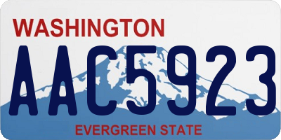 WA license plate AAC5923