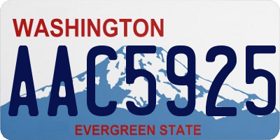 WA license plate AAC5925