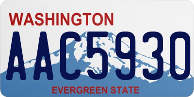 WA license plate AAC5930