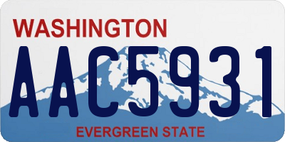 WA license plate AAC5931