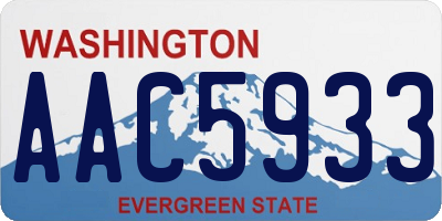 WA license plate AAC5933