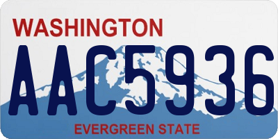 WA license plate AAC5936