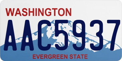 WA license plate AAC5937