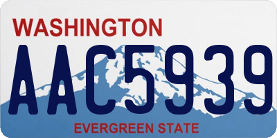 WA license plate AAC5939