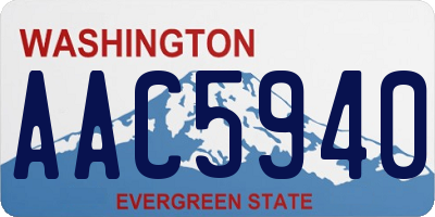 WA license plate AAC5940