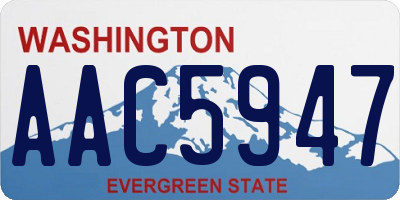 WA license plate AAC5947